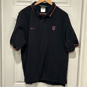 Vtg Nike Team Apparel Men’s New York Mets short-sleeve black polo shirt, Size XL